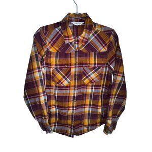 Orvis‎ Womens Plaid Button-Up Shirt Size Medium Cotton Flannel Western ranch